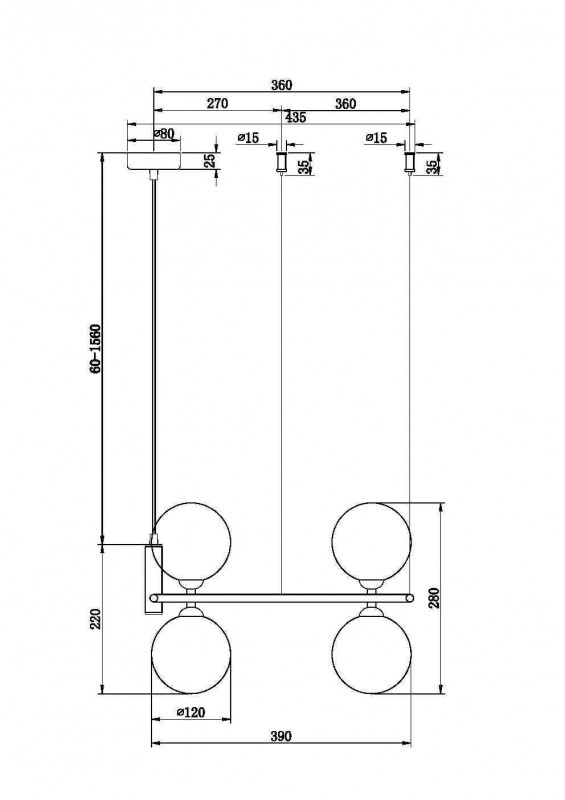 Подвесная люстра Maytoni MOD013PL-04BS1
