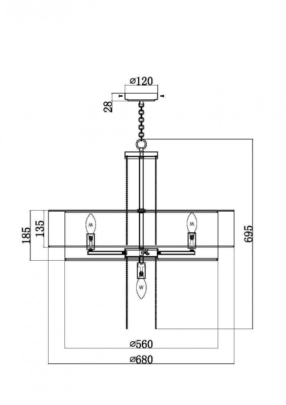 Подвесная люстра Maytoni MOD151PL-05G